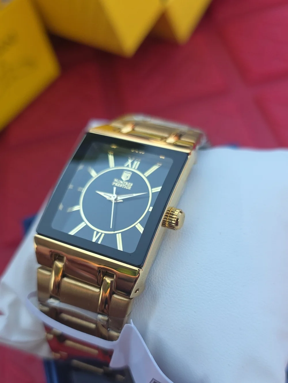 419.  Invicta X Montres Prestige Men's Square Gold/Black Dial Watch MPW-0252